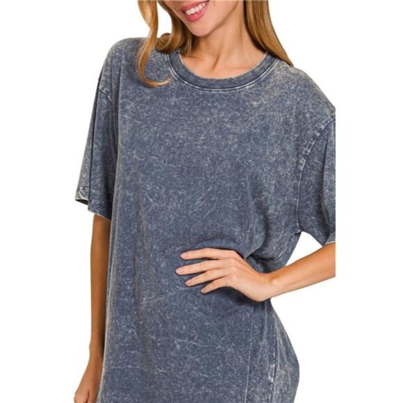 NWT Zenana Washed Short Sleeve Top - Picture 2 of 3